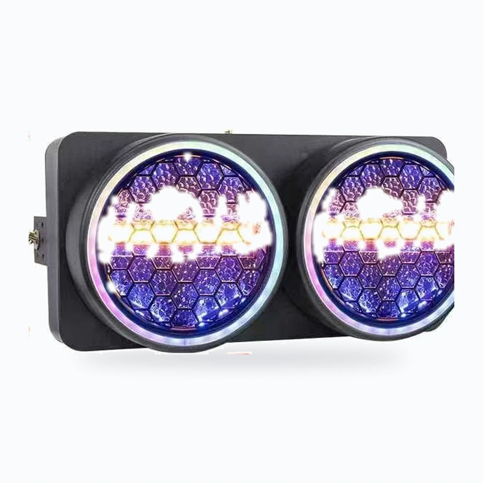 2-eye retro blinder with dual LED rings — Retro LED Blinder Light
