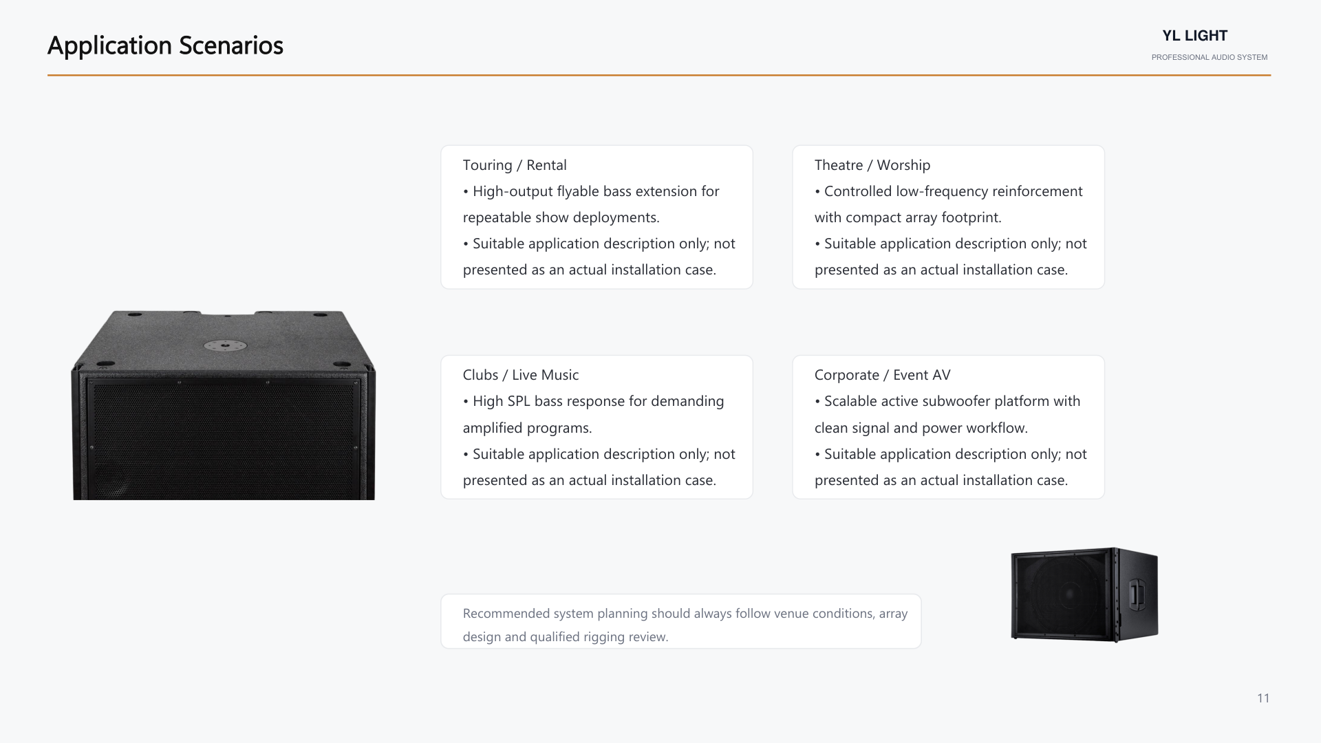 YL DHL18A: Application scenarios; product guide page 11