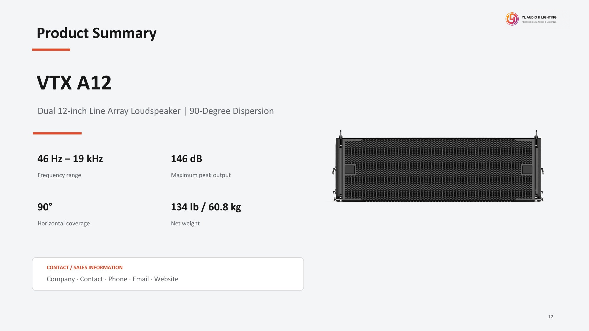 VTX A12 Dual 12-Inch Line Array Loudspeaker — product detail 12