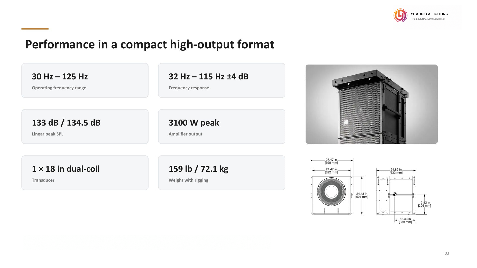 900-LFC-LFC115- LFC115 - Single 18-inch Active Subwoofer Compact Low Frequency Control Element — product detail 3
