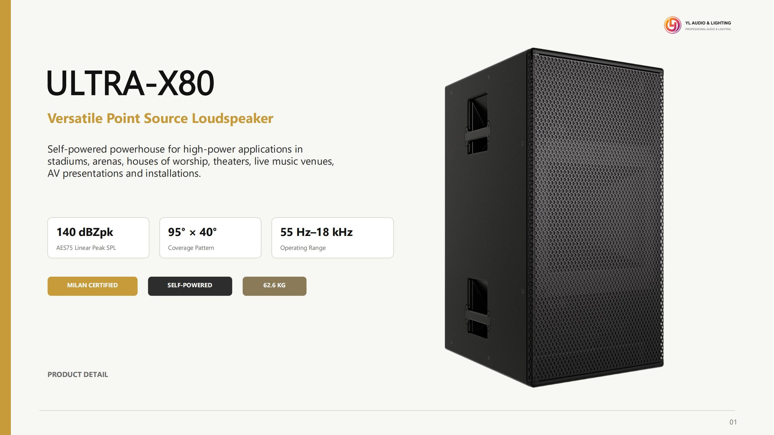 ULTRA-X80-LA-X80- Compact Dual 12-inch High-Directivity Point Source Loudspeaker — product detail 1