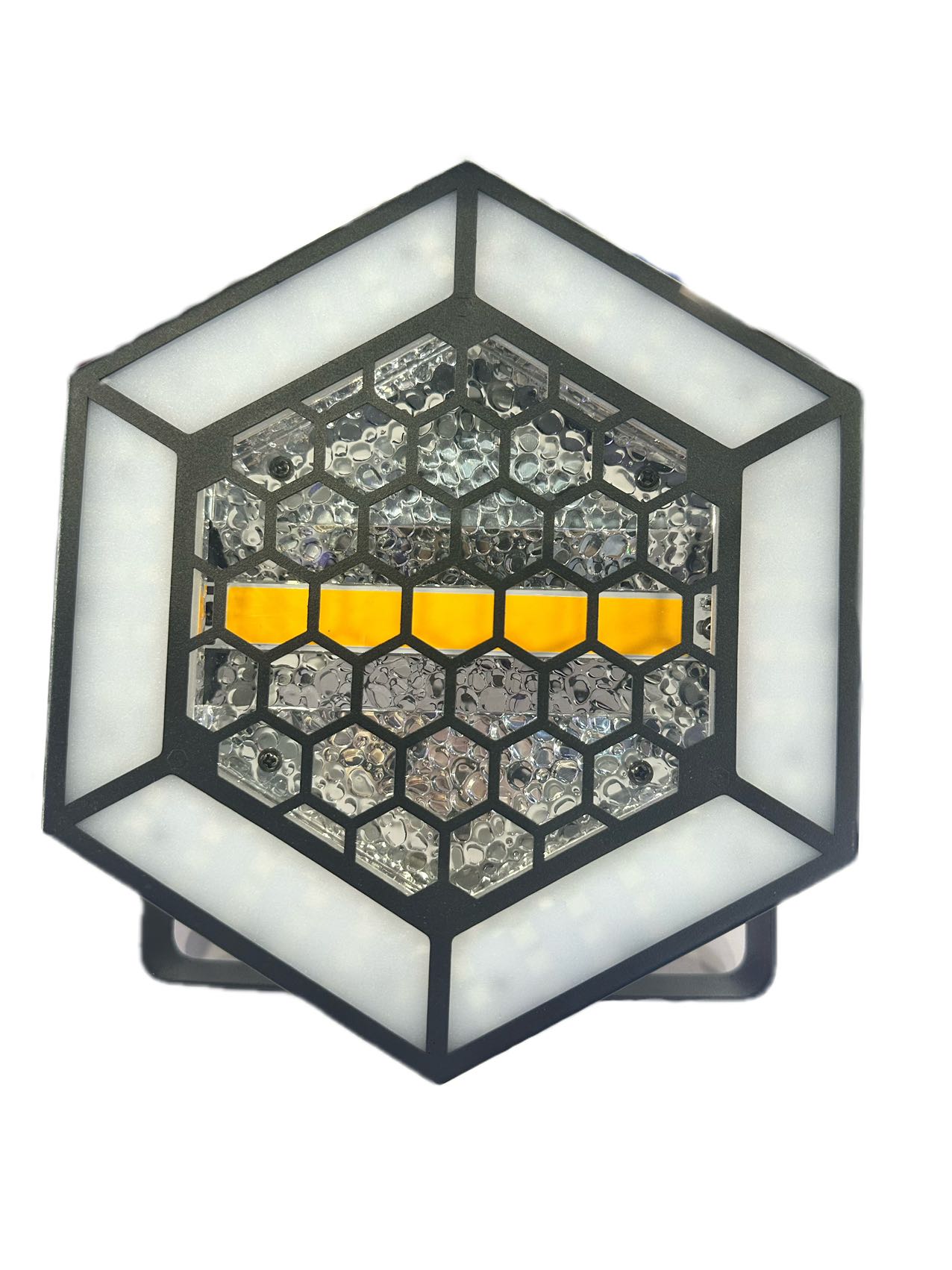Hexagonal LED Retro Light with Inner and Outer RGB Rings — product photo 1