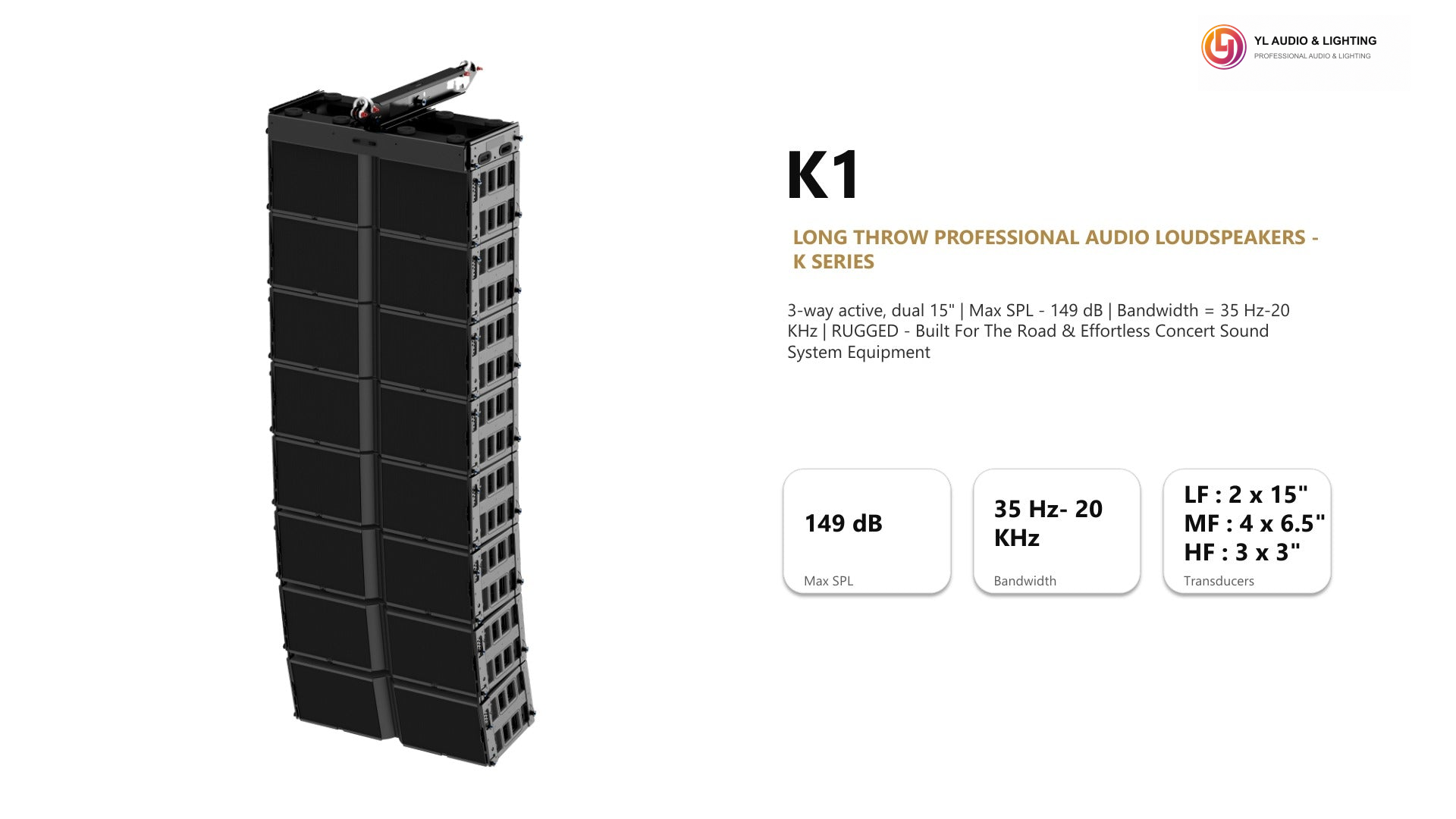 K1-K215-Large-format line array, 3-way active, dual 15'' LF — product detail 1