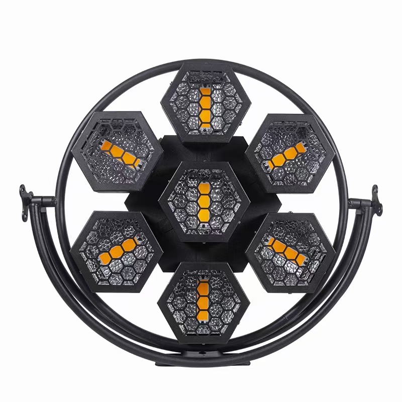 Mini 7 x 50W COB LED Retro Light with Circular Frame — product photo 1